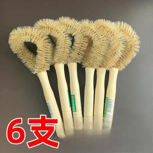 6个厨房仿猪鬃不沾油仿椰棕刷子木柄刷锅碗除油刷猪毛锅刷清洁刷