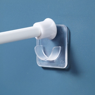 伸缩杆固定托免打孔浴帘杆座器粘贴挂钩u型无痕挂杆托门帘杆支架