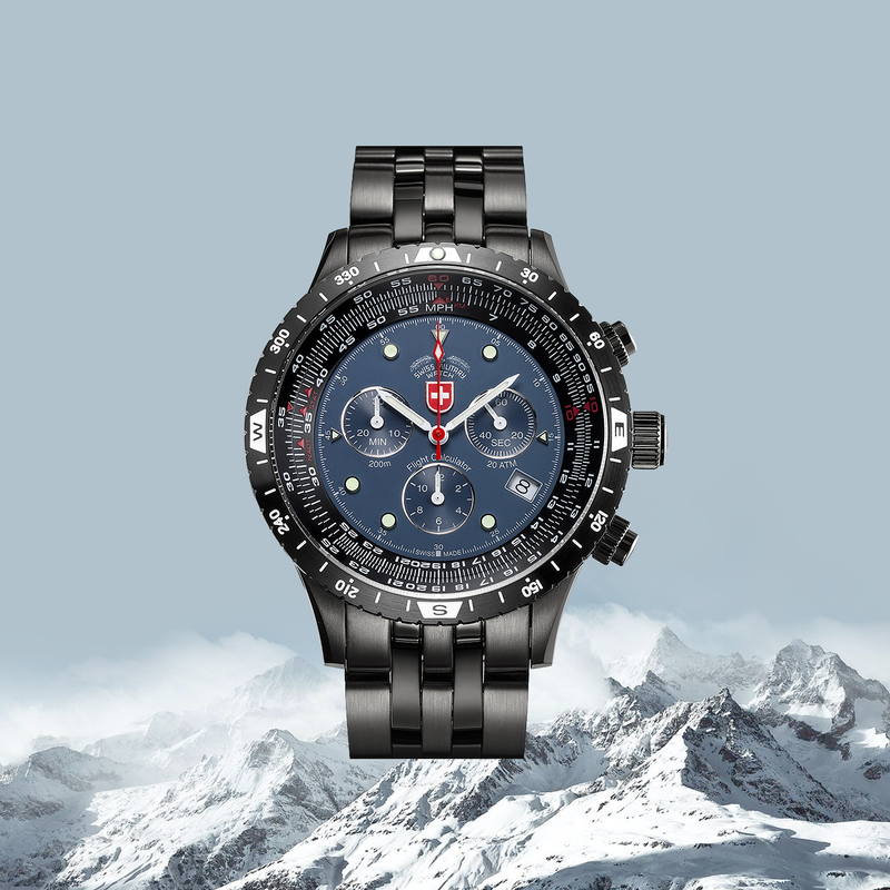 瑞士进口手表CHARMEX夏魅时空军1号飞行表军表男表200米防水清仓