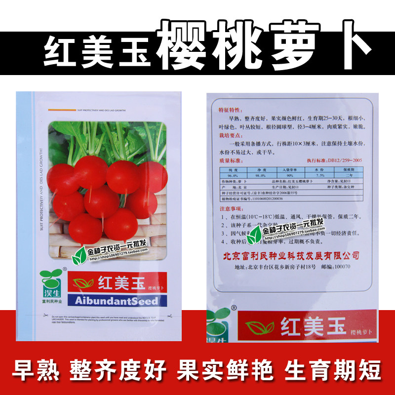 高产红美玉樱桃萝卜种子 水果蔬菜种子 四季夏季秋季阳台庭院种植