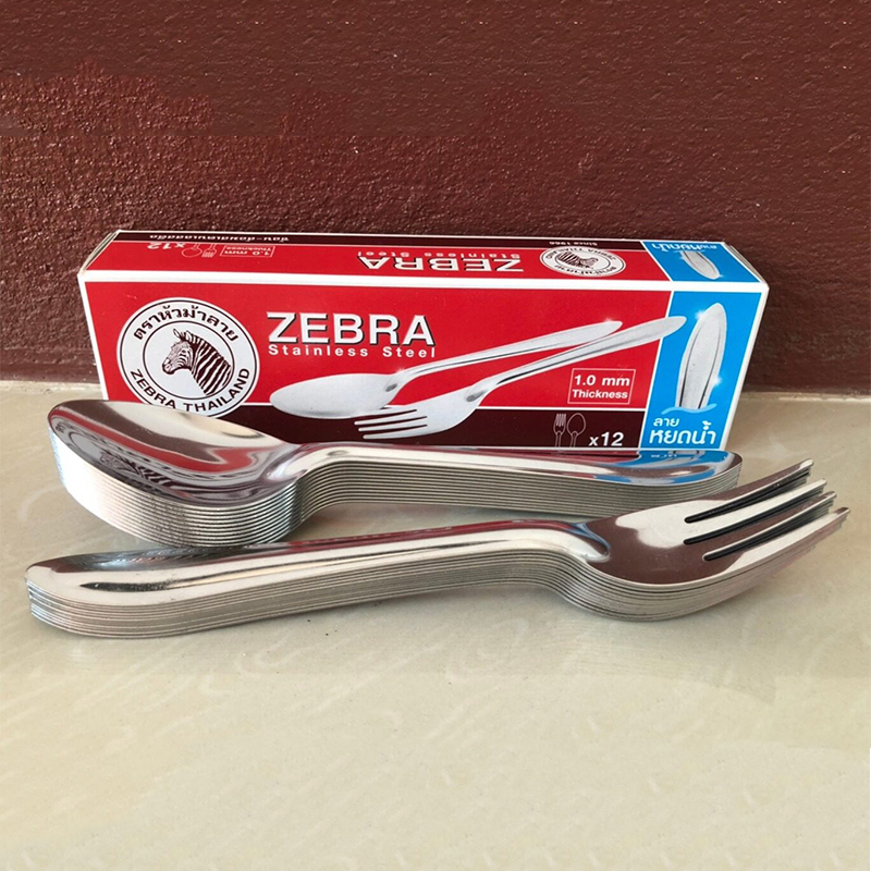 泰国直邮zebra斑马牌勺叉套装