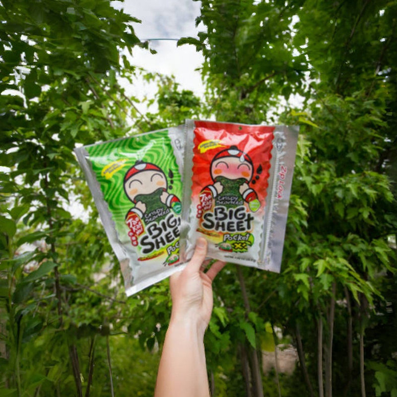 泰国直邮本土版小老板big sheet大片炸海苔8片拉链装28g满百包邮