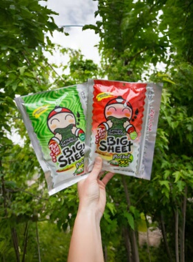泰国直邮本土版小老板big sheet大片炸海苔8片拉链装28g满百包邮