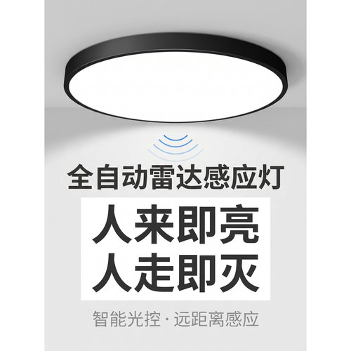 智能吸顶灯LED过道走廊灯具楼梯灯入户玄关声控灯雷达人体感应灯