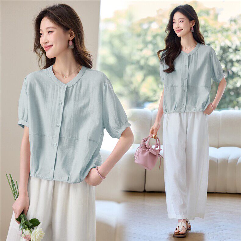2026夏季新款时尚套装女洋气减龄宽松显瘦气质上衣裤子妈妈两件套