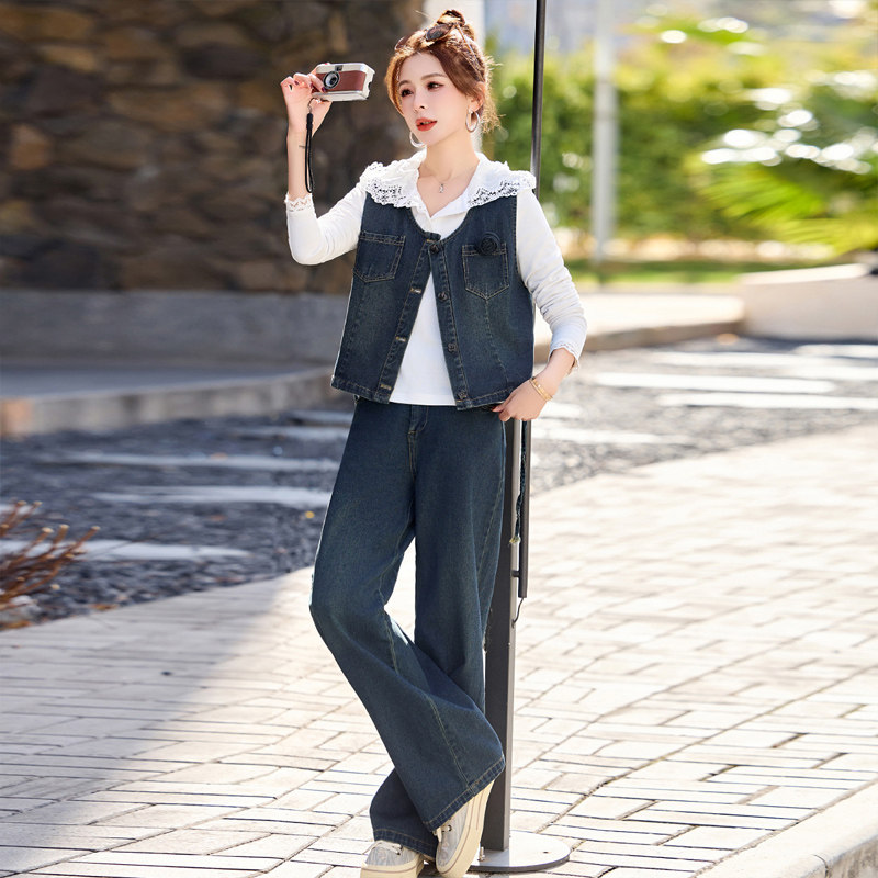 休闲运动套装女款爆款2026新款春秋妈妈时尚一整套阔腿裤两件套