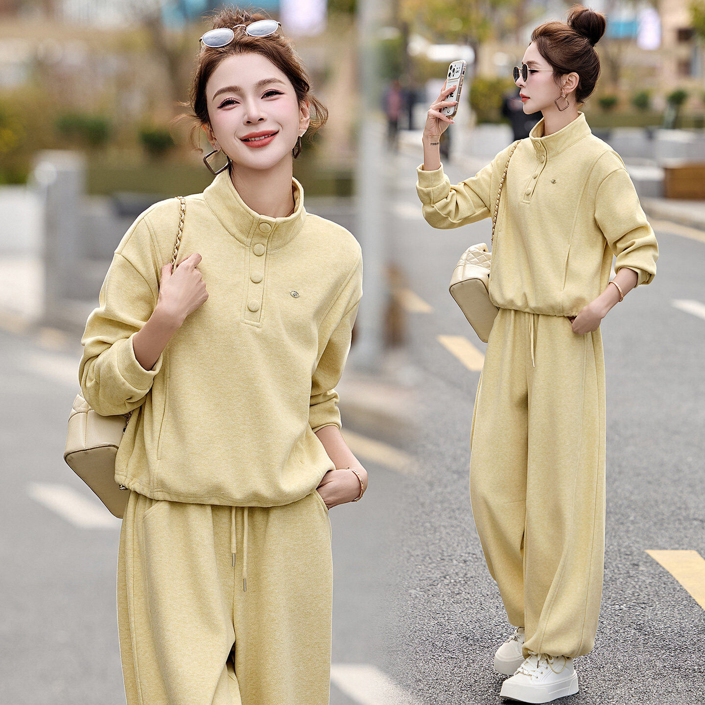 休闲运动套装女款爆款2026新款春秋妈妈时尚一整套穿搭两件套宽松