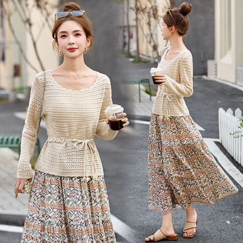 时尚套裙套装女款爆款2026新款春秋妈妈时尚一整套贵夫人春装气质