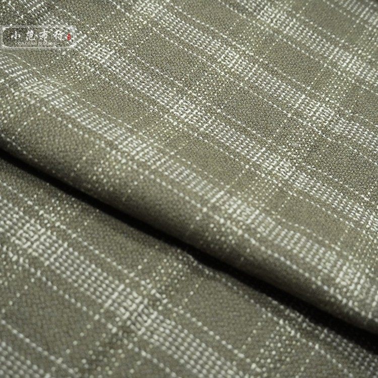 抹茶绿格纹羊毛布料 小清新薄款型春秋日韩设计 大衣西装毛呢面料