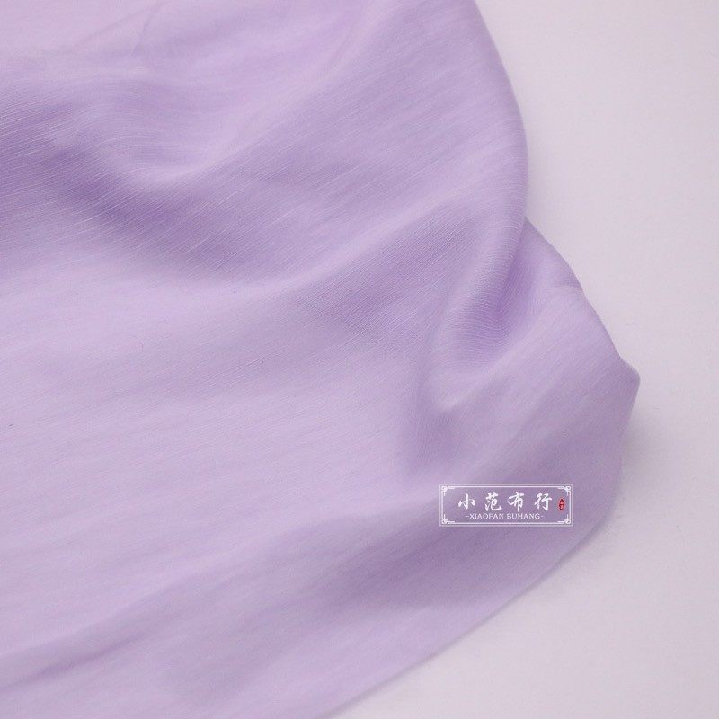 烟紫色天丝麻亚麻布料 筋骨感服装面料 衬衫汉服旗袍连衣裙娃衣