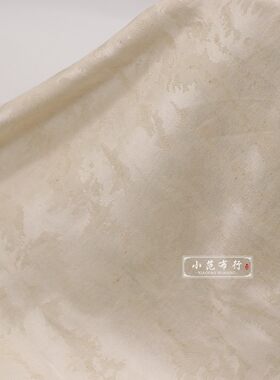 山群 米黄色纯亚麻提花布料 设计感筋骨感蓬蓬裙西装套装面料