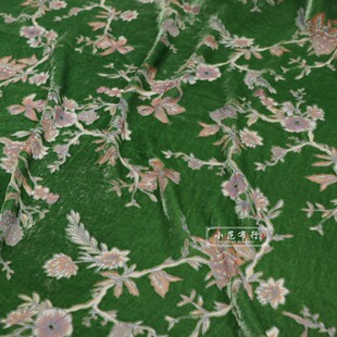 多款式真丝烂花绒印花桑蚕丝布料高档旗袍中国风新中式连衣裙面料