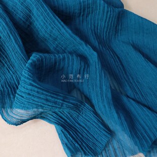 夏季孔雀绿聚酯纤维风琴褶皱锦纶闪光装饰发圈竖条连衣裙服装面料