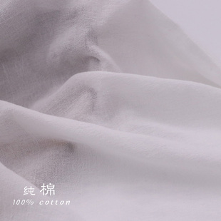 小范布行白色半透明超薄纯棉布料围巾罩衫手工diy娃衣袍子裤面料