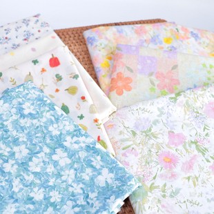 春夏莫奈风60支全棉高支棉布料透气小碎花印花布包童装 面料 衬衫