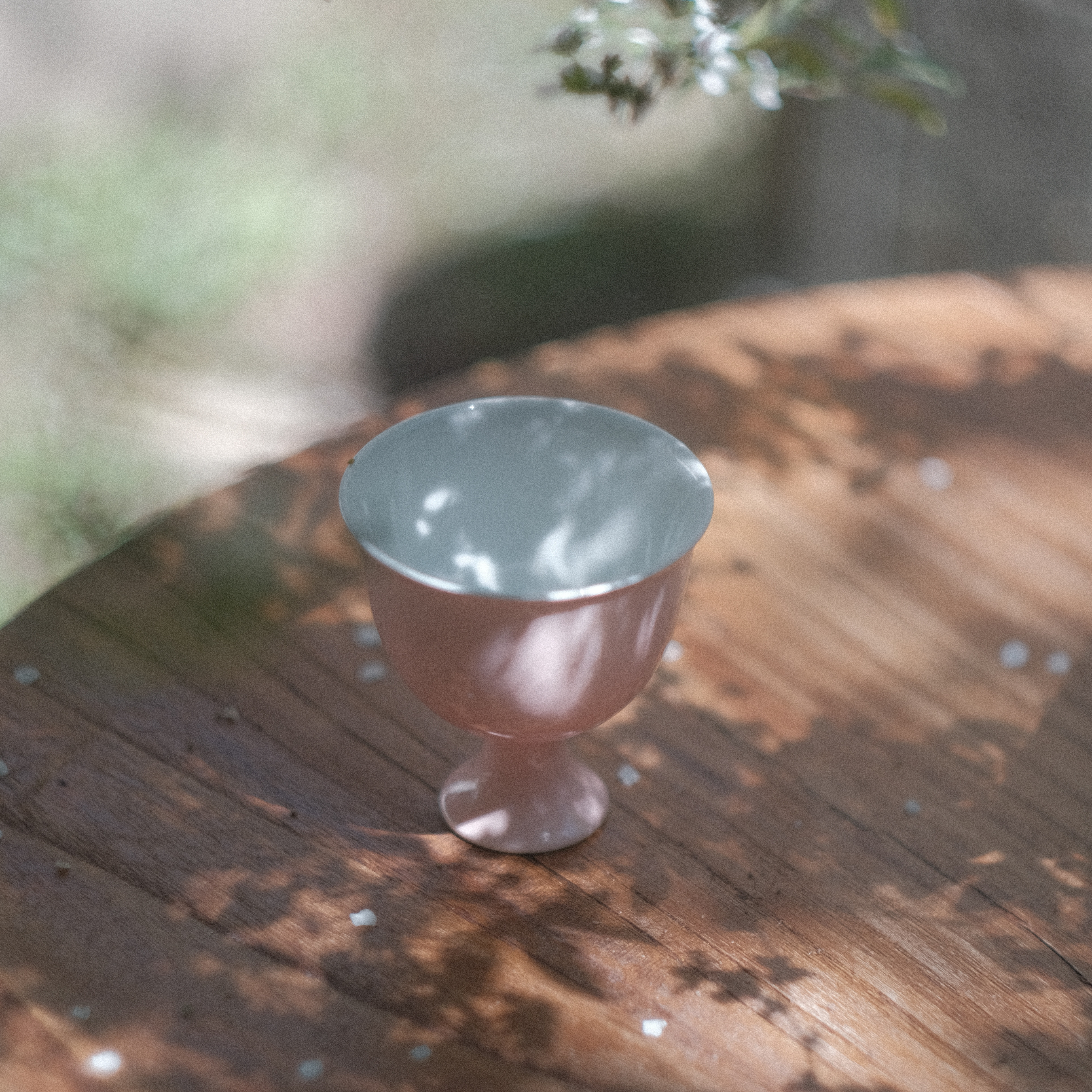 高温原矿颜色釉陶纯手工高足杯花神杯单色釉茶杯品杯功夫茶具