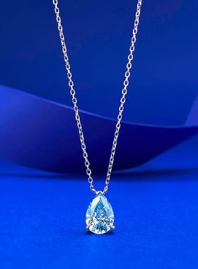 慕景珠宝欧美款S925银海蓝钻水滴