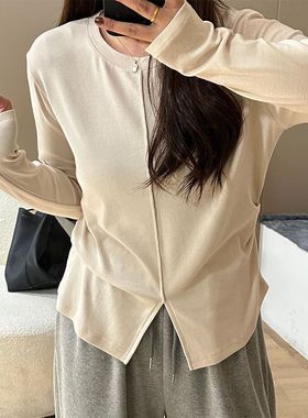 (绵软软)老粉定制款大码显瘦遮肉上衣女春秋款打底内搭外穿