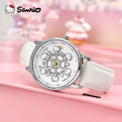 正港三丽鸥正品女士手表旋转木马萌趣HelloKitty防水石英表送礼物