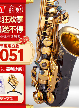 泰山萨克斯风/管TSAS-7700黑镍金铜大喇叭考级专业演奏降中音e调