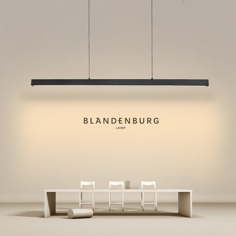 餐厅灯一字茶室灯具现代简约轻奢led长条灯极简吧台线形餐厅吊灯