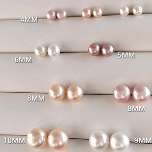 天然淡水真珍珠耳钉999纯银扁圆馒头耳坠耳饰女2025新款 耳环 正品