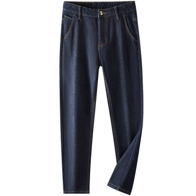 黑色加绒加厚牛仔裤男士中年爸爸