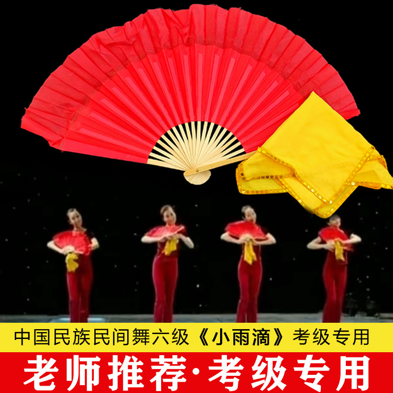 中国民族民间舞考级六级 小雨滴舞蹈考级手绢扇子道具