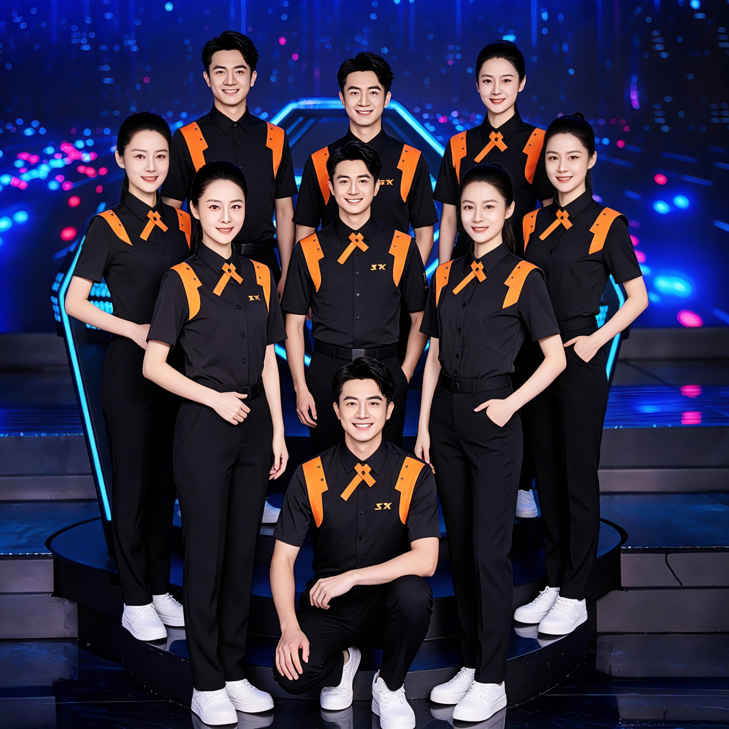 龙丽儿新款酒吧服务员工作服短袖PARTYK夜店KTV餐厅衬衫制服夏季