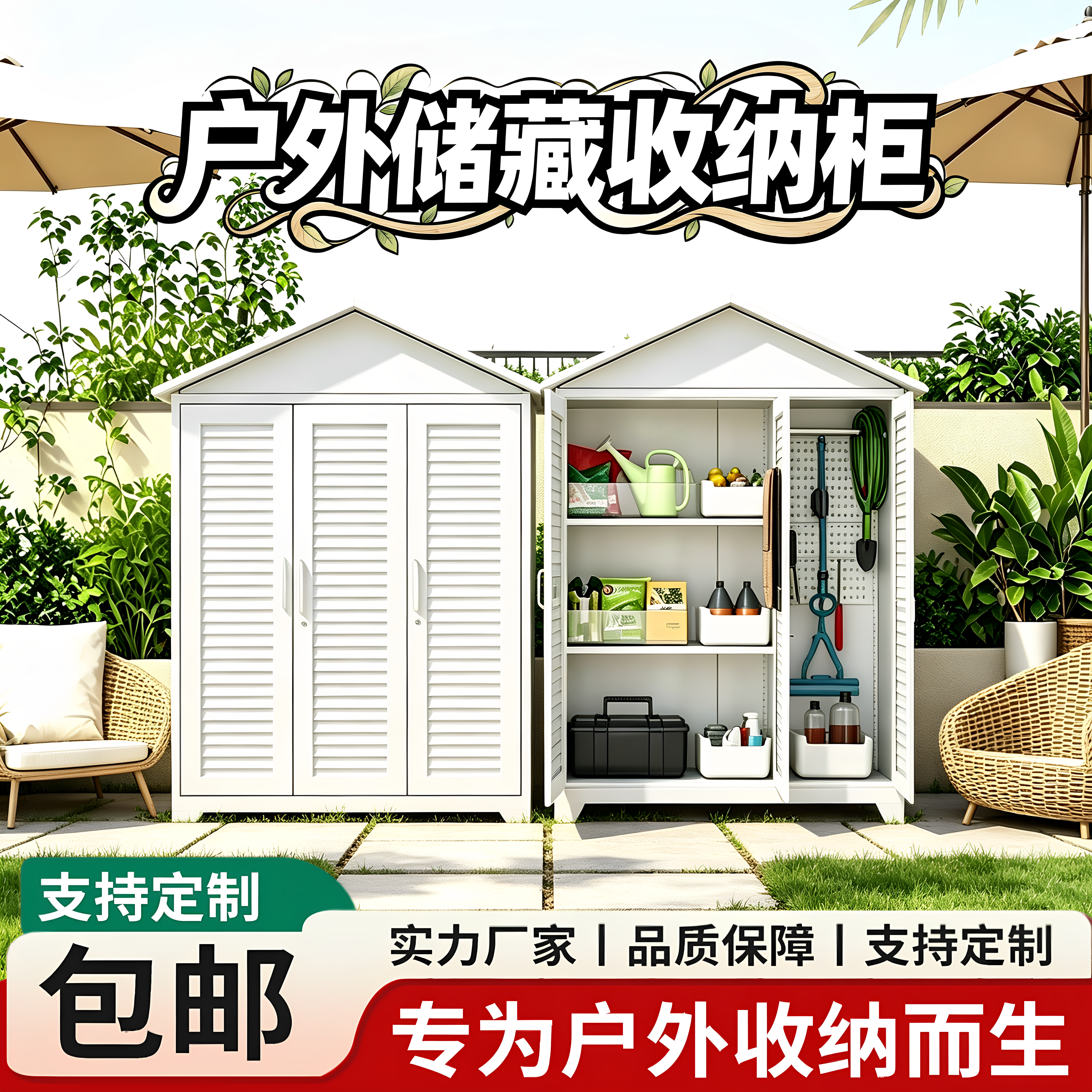 户外百叶门防水防晒防腐保洁柜图片