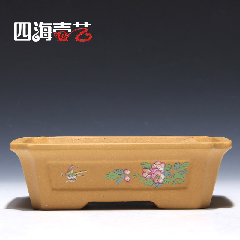 四海壶艺宜兴精品纯手工紫砂微型迷你桌面多肉盆景盆栽小花盆