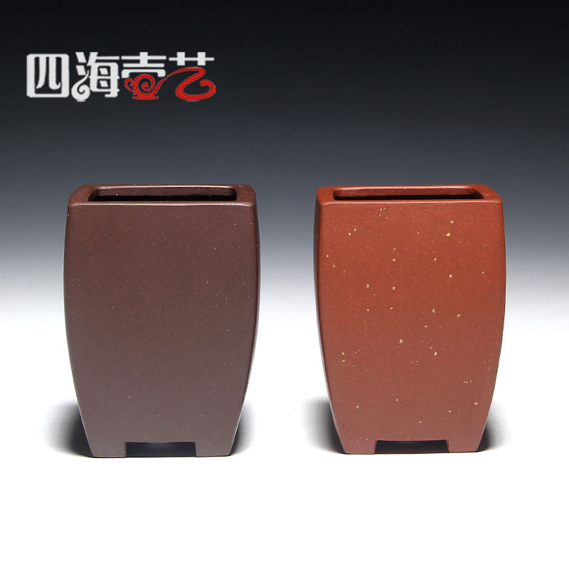 四海壶艺余六平宜兴精品纯手工微型铺沙仟筒紫砂花盆