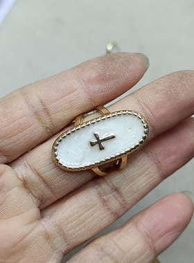 B12 满29元包邮  滴釉十字架戒指