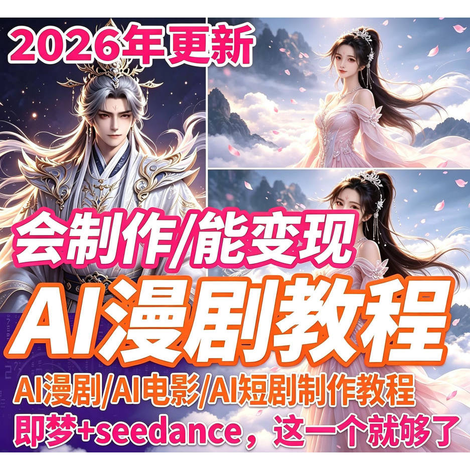 2026漫剧ai短视频生成与制作入门到精通教程seedance2即梦课程图片