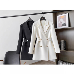西装 外套2025设计感韩版 外套双排扣西服女 微收腰西装 胖mm春秋新款
