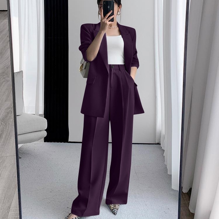 大码时尚西装套装女春夏新款胖mm高级感减龄显瘦阔腿裤西服两件套,女装/女士精品,西装,淘宝优惠券,粉丝福利购,淘宝优惠卷