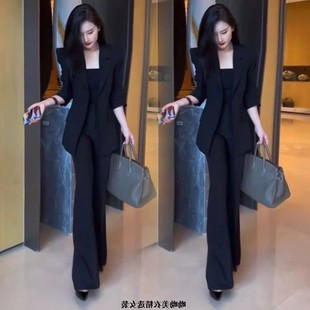 时尚 胖mm炸街爆款 女大码 套装 两件套 秋轻奢高级感显瘦职业西服西装