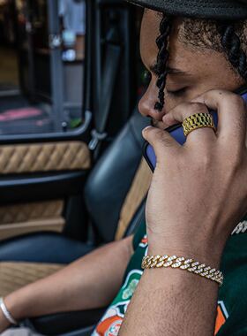 ICE BLING 8MM单排镶钻锆石古巴手链 欧美美式小众INS细手链女男