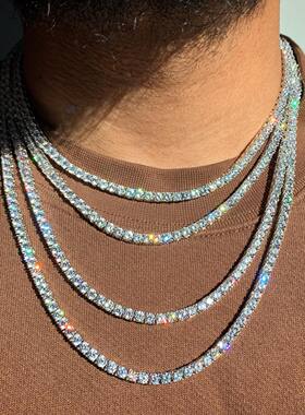 ICEBLING 满钻网球链小冰糖项链锆石锁骨链颈链美式古巴嘻哈男女