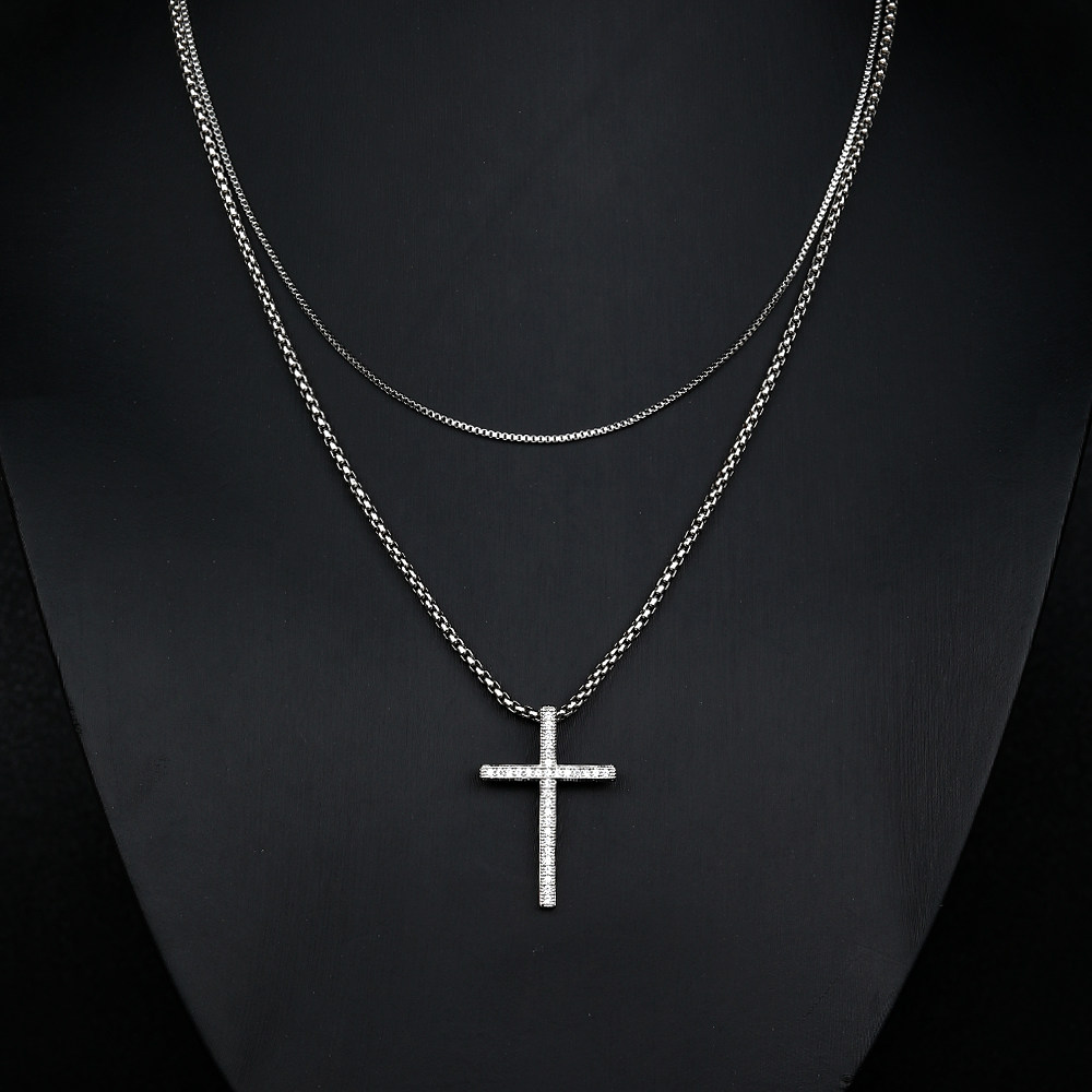 ICE BLING 金色美式钛钢男士盒仔链细链项链 3MM素链锁骨链古巴链