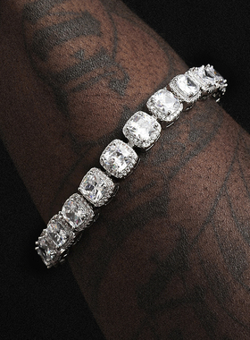 ICE BLING  ice out 冰糖钻镶钻手链嘻哈男女链ins欧美镶钻情侣