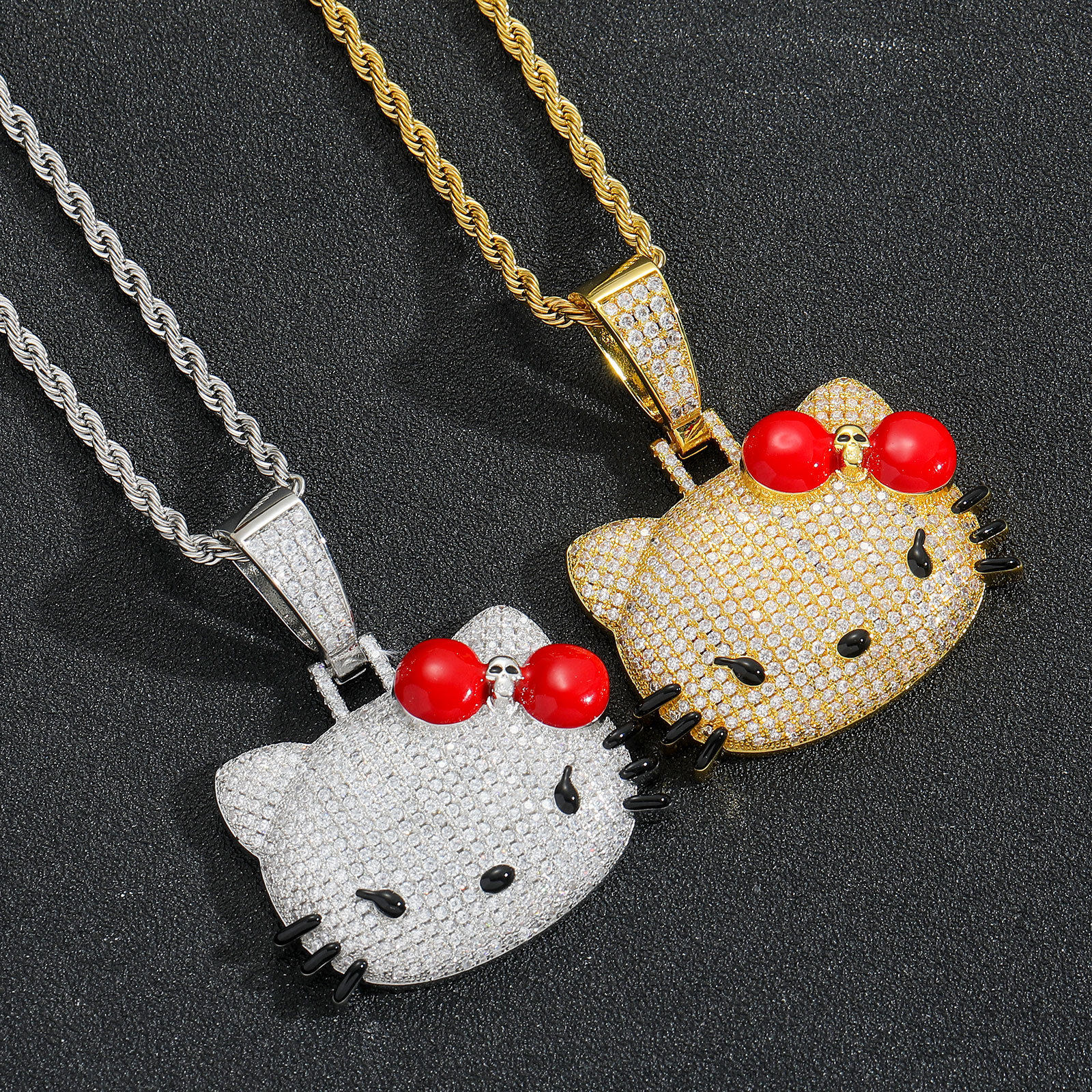 HELLOKITTY蝴蝶结吊坠项链