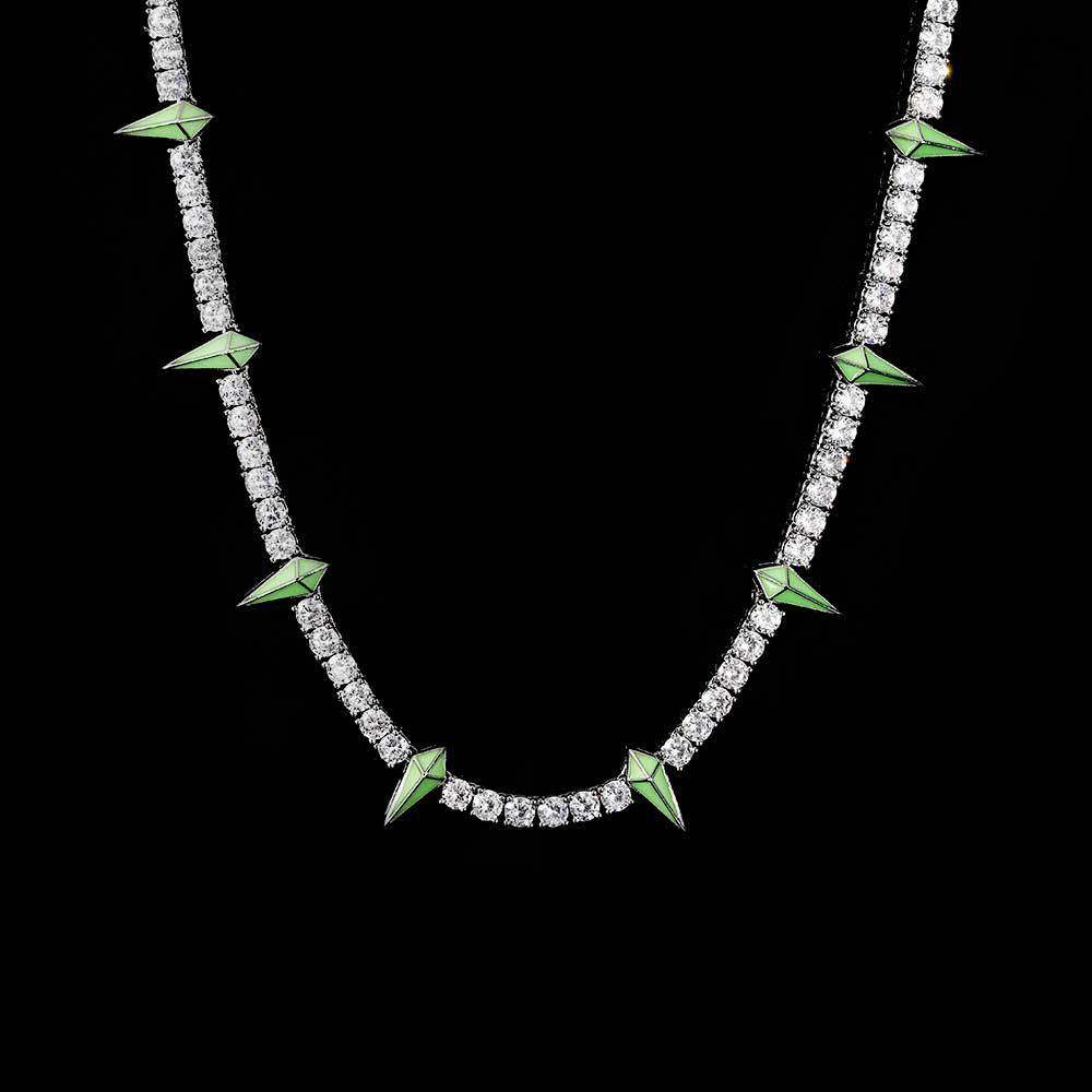 ICE BLING 滴油黑豹项链 欧美 hiphop嘻哈钻石网球链锁骨链男士