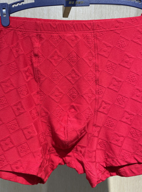 新一系YJ55351新1系喜庆鸿运提花棉莫代尔高腰大红本命年男平脚裤