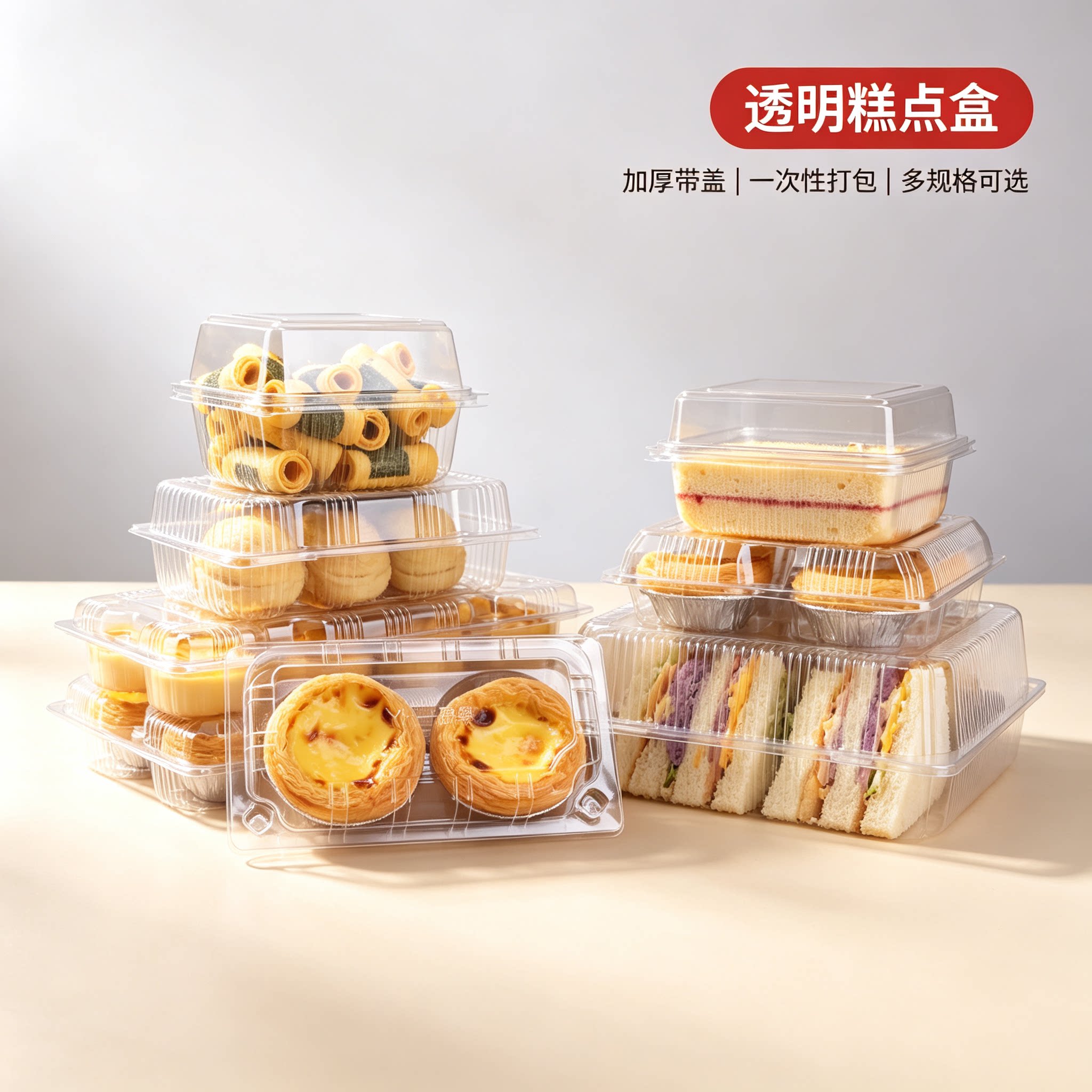 一次性透明塑料西点包装盒