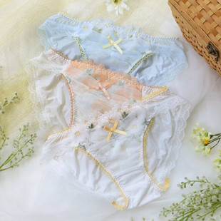 性感三角裤 RisaMagli优丽娜娜刺绣少女士低腰内裤 662 买四免一