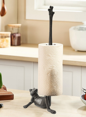 欧式铸铁工艺品青蛙纸巾架厨房用纸家居摆件装饰品动物造型复古品