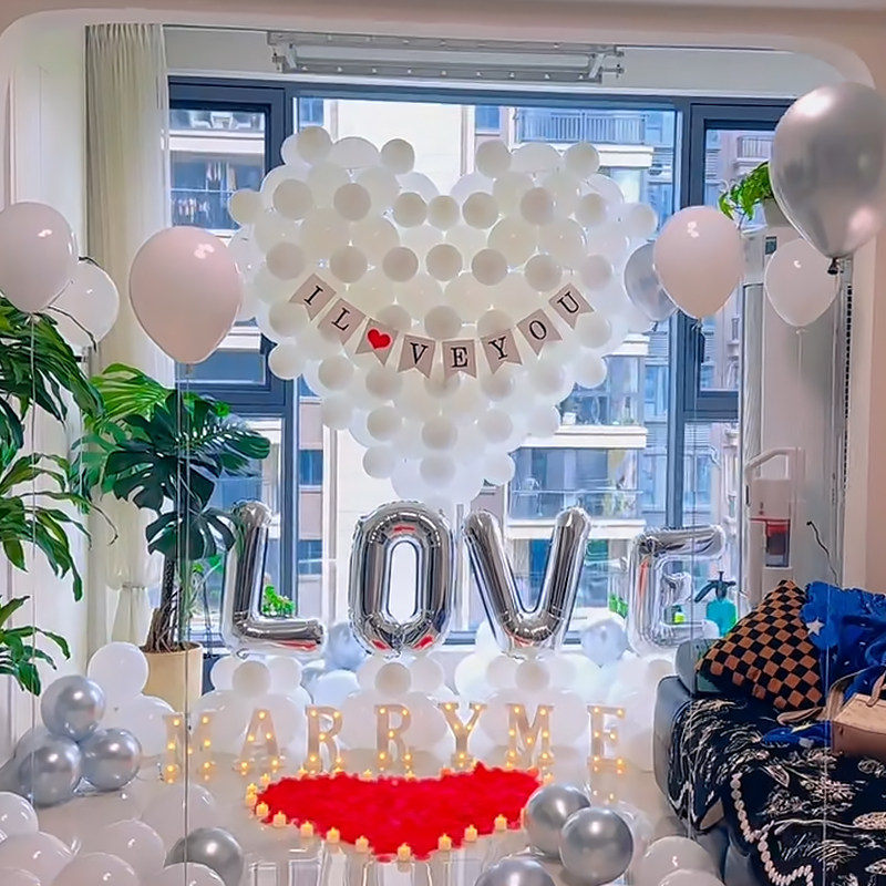 求婚道具浪漫惊喜创意用品场景布置表白神器气球房间室内卧室套餐