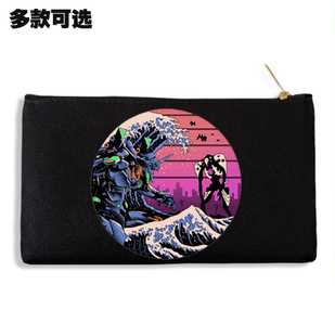 神奈川冲浪里浮世绘葛饰日本海浪使徒EVA笔袋帆布手机包袋
