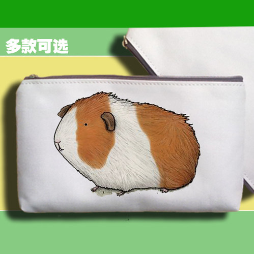 天竺鼠荷兰鼠荷兰豚鼠荷兰猪手拿帆布笔袋零钱手拿手机包收纳袋